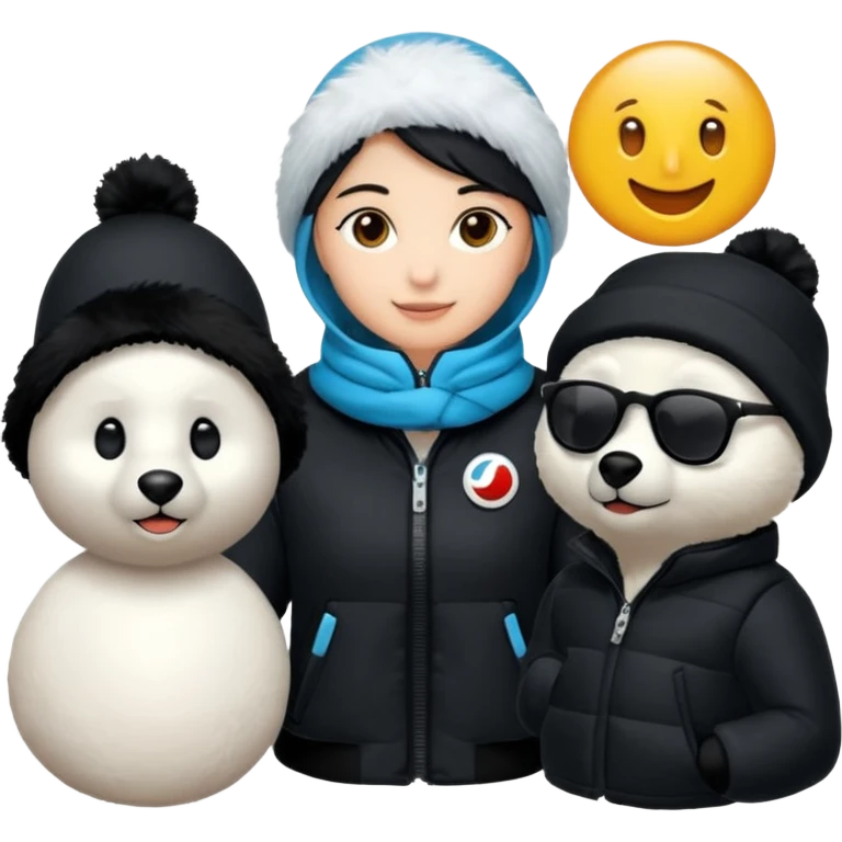 Siyah uzun saçlı siyah ceket  polar ceket ceket gevşek biraz omzundan çıkıyormuş gibi ve bugday ten rengi soltaraftaki omzundan çıkık sadece içinde de siyah crop var crop açık esmer esmer ceketin içinde siyah crop var ceket fazla omzundan çıkmasın  emoji