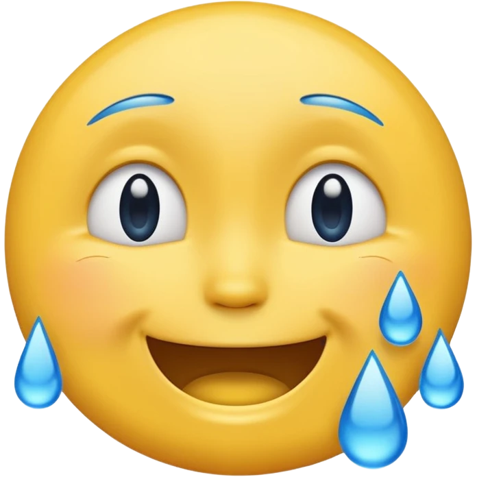 Gülümseyen suratın arkasında hafifçe gözüken ağlayan yüz emoji