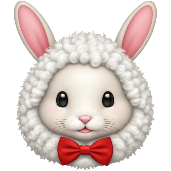 curly bunny with red bowtie emoji