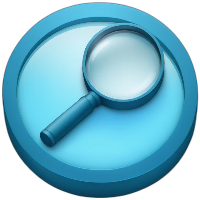 Magnifier blue with letter W emoji