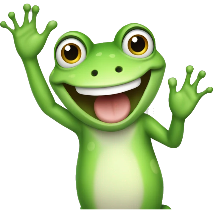 Happy Frog Waving Hi emoji