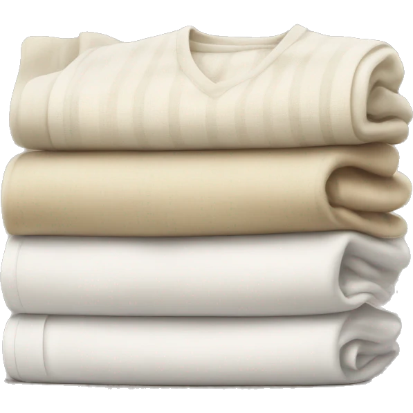 a stack of folded white and beige clothes emoji