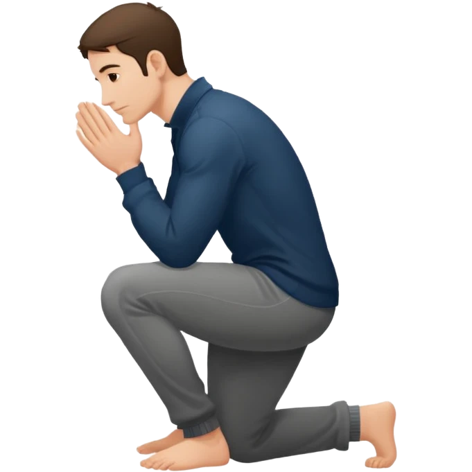 1 man are kneeling side emoji