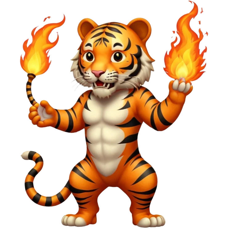 tiger  vintage-circus-performer-spitting-fire emoji