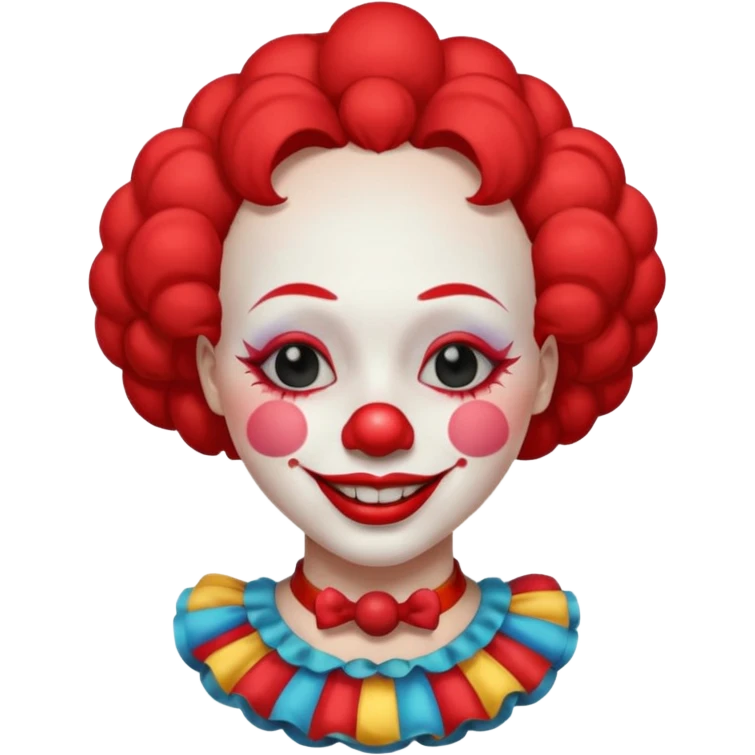 female clown sleeping eyes closed emoji