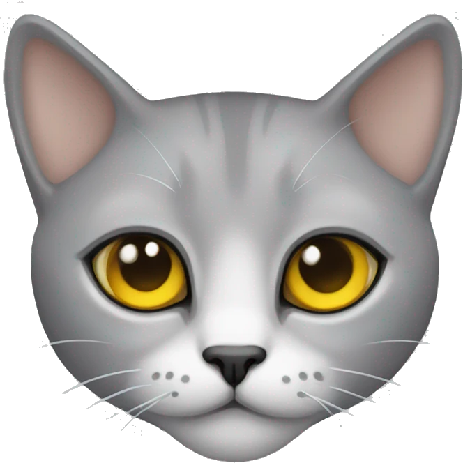 Gato gris ojos amarillos emoji