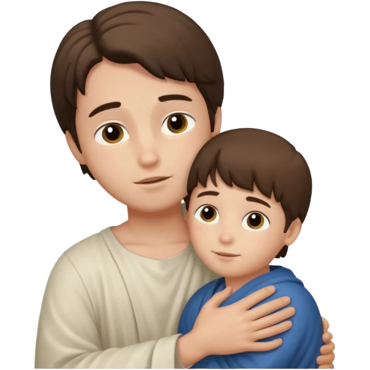 Niño abrazando a Jesús  emoji