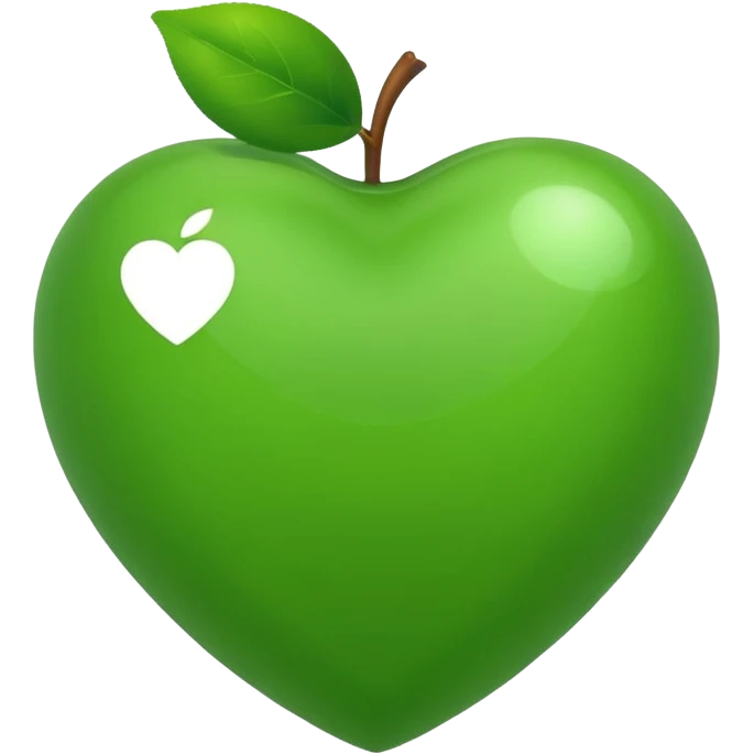 green heart with a globe inside, apple emoji style emoji