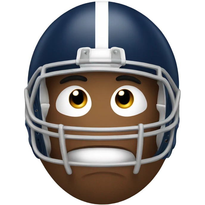 American Football with a sad face on it  emoji