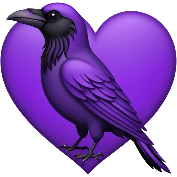 heart with purple gothic raven emoji
