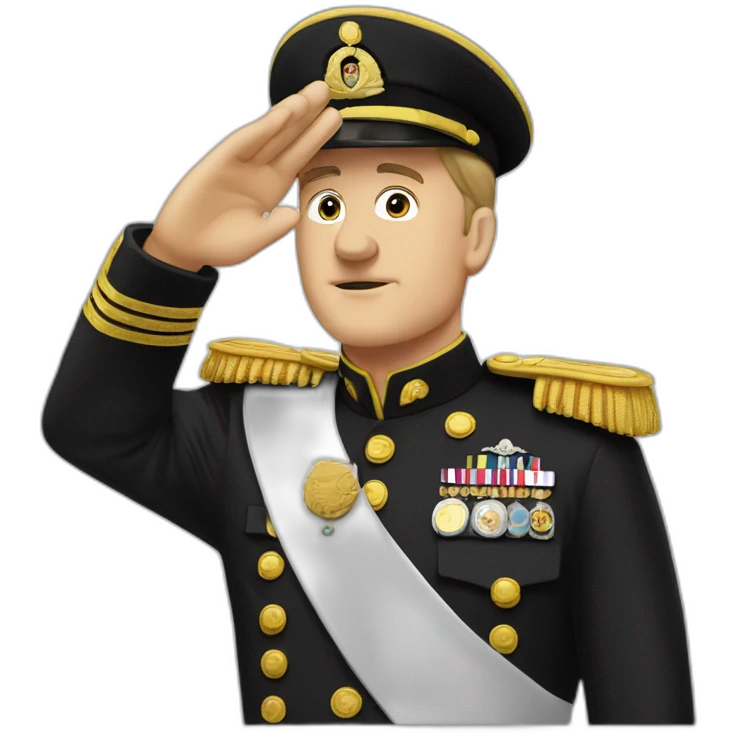 white man saluting dictator emoji