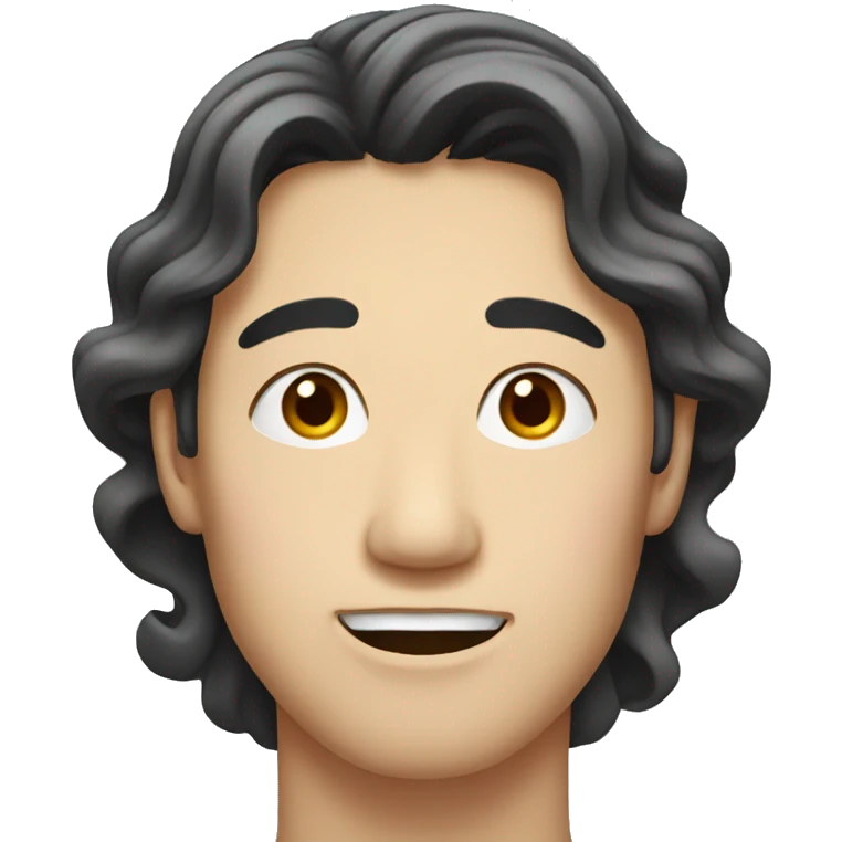Long face-Korean man with wavy hair emoji