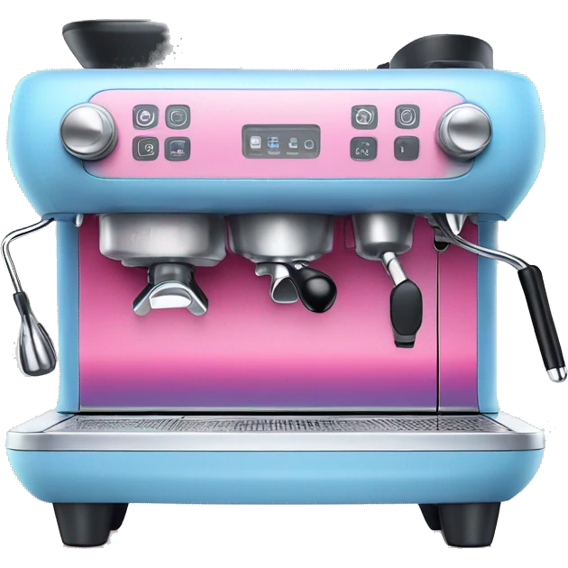 Pink and blue gradient hue espresso machine emoji