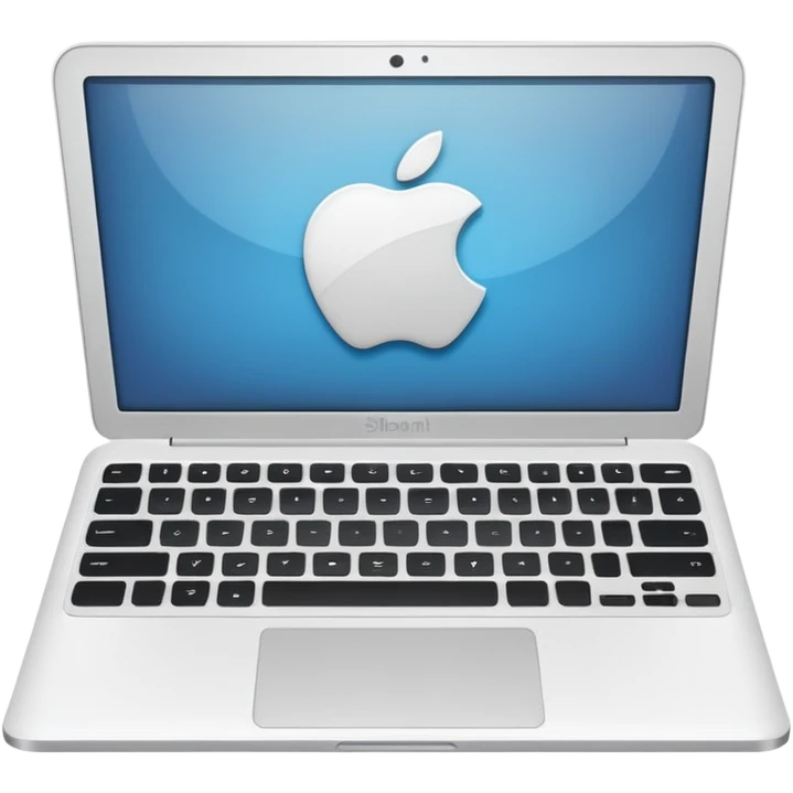 a white laptop on a black background emoji