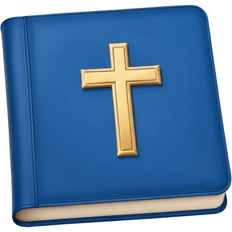 Blue Bible smooth with white cross emoji