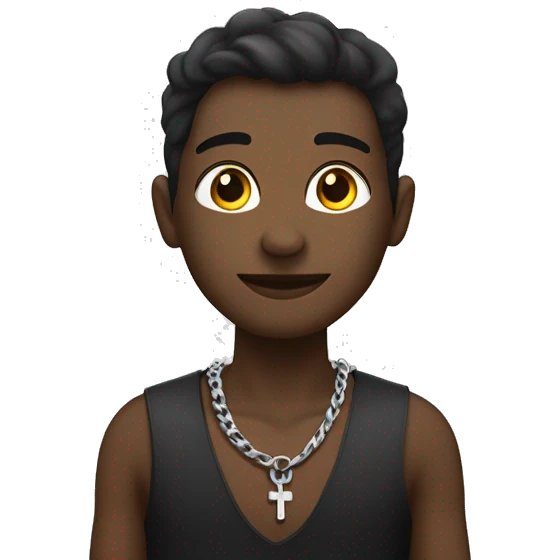 fais moi un noir avec un taper mid et un collier croix chrétienne  emoji
