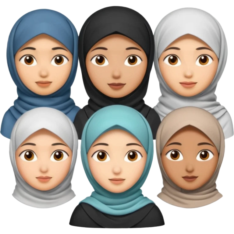 multicultural people include asian, indian, hijab emoji