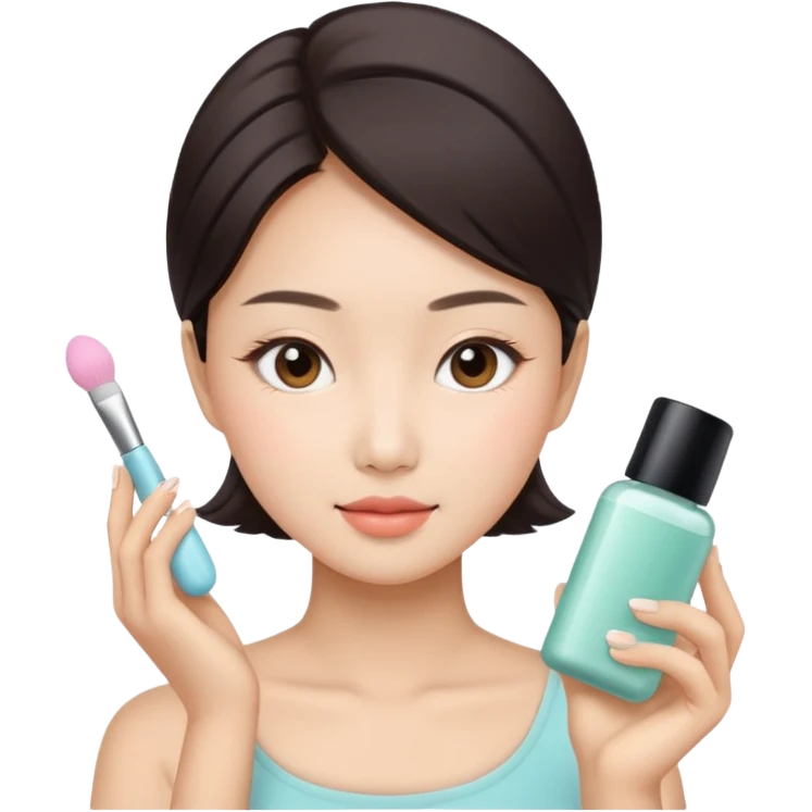 Asian women doing facial beauty emoji