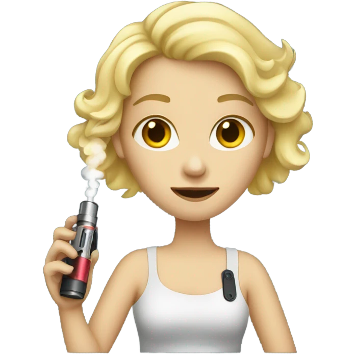 blonde girl with a vape  emoji