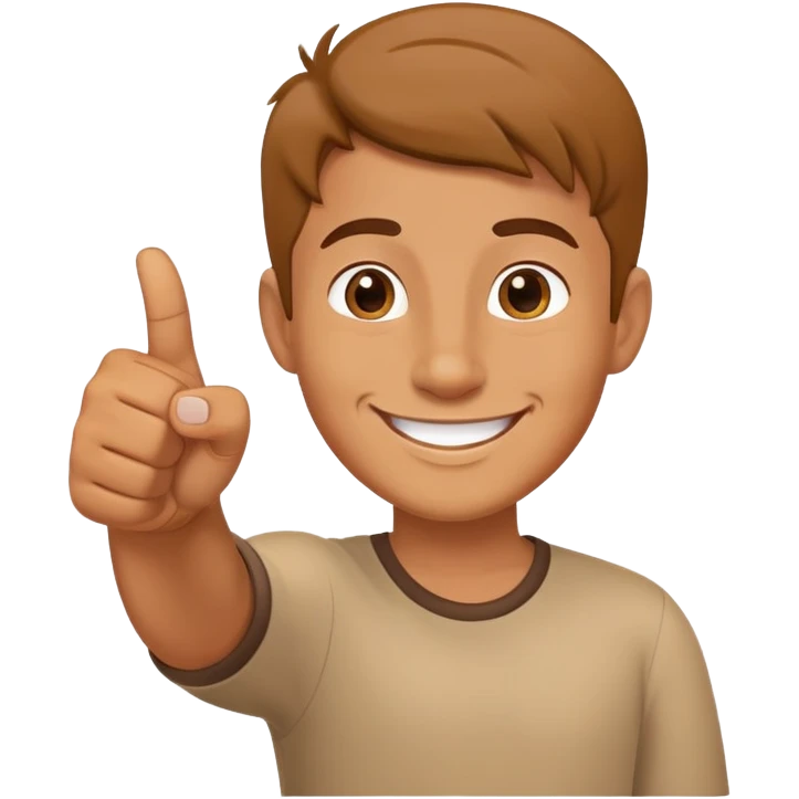 Guy with thumb going to the side with a smile emoji
