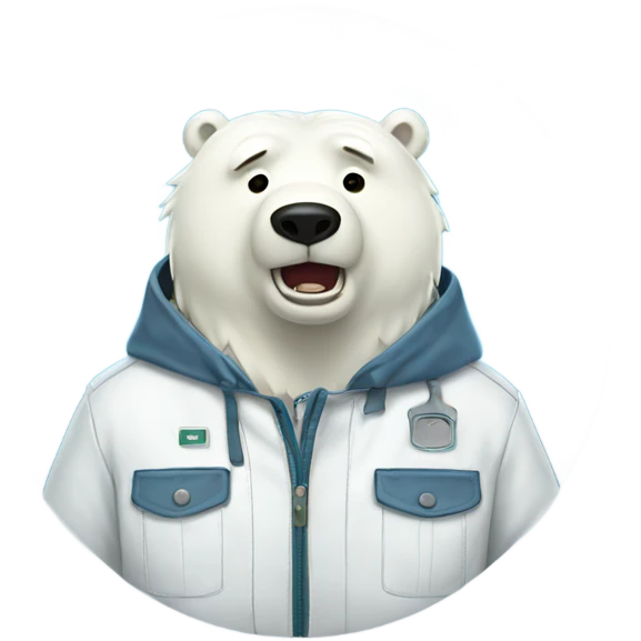 Ice bear with cookjacket  emoji