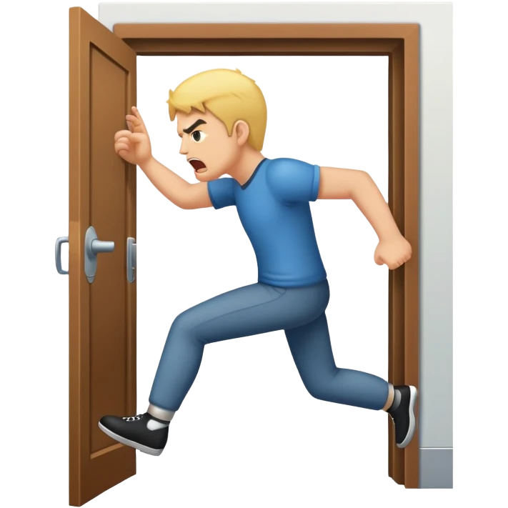 Kicking someone out the door emoji