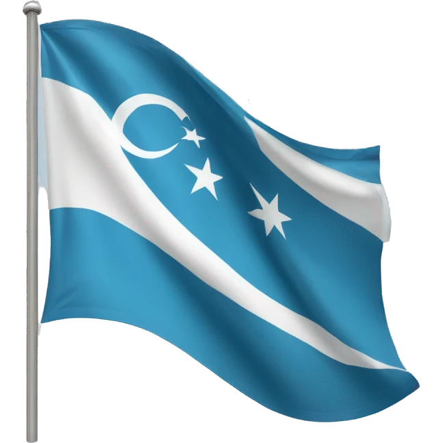 Blue Turkish flag with two white stripes one above one with 1cm distance from above and the same below emoji