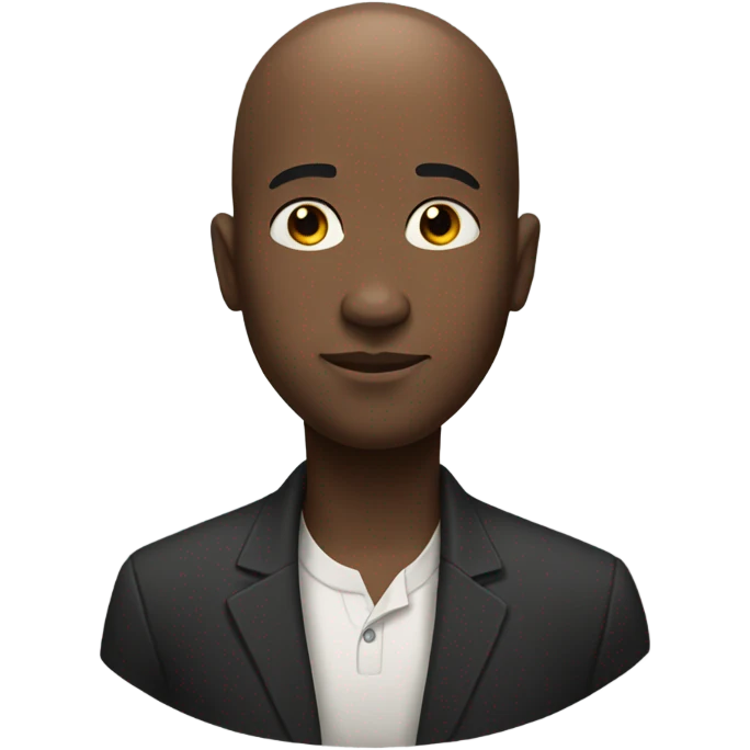 Black fat bald head man  emoji