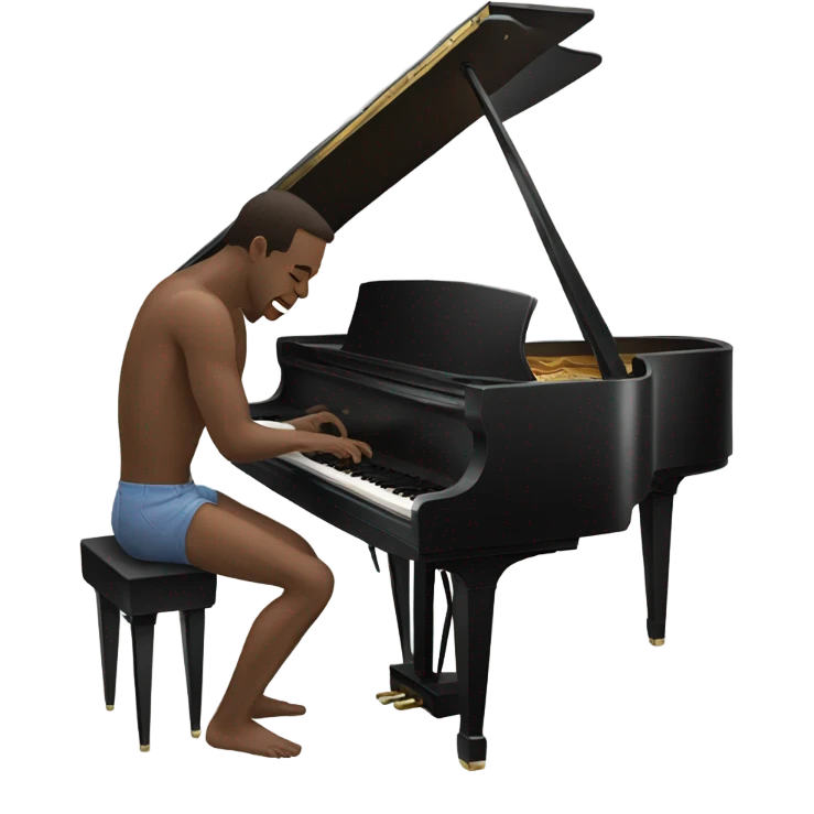 Shirtless man playing piano emoji