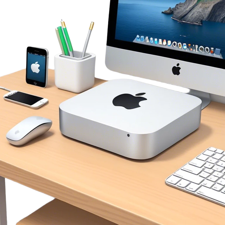 mac mini sur bureau emoji