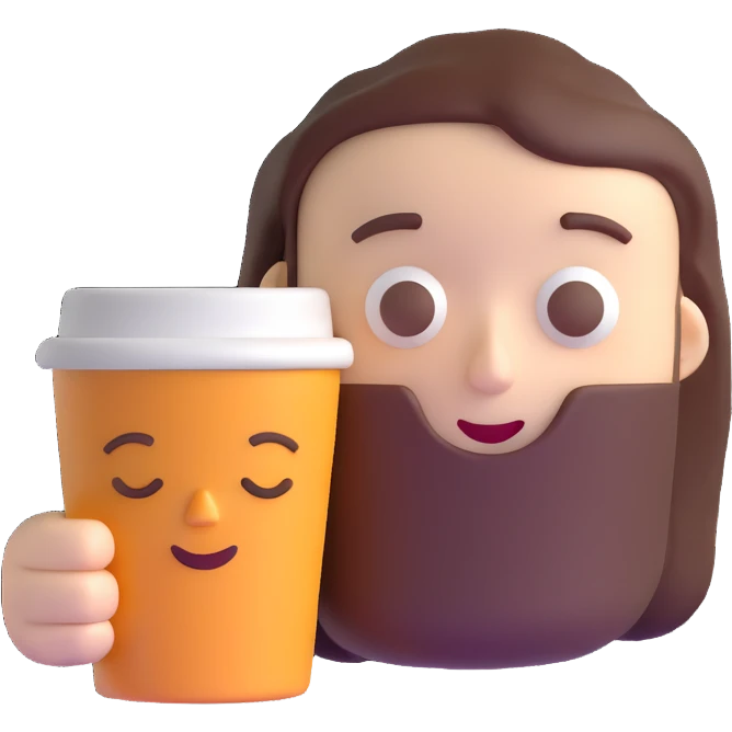 3D sleepy face with coffee cup waking up emoji