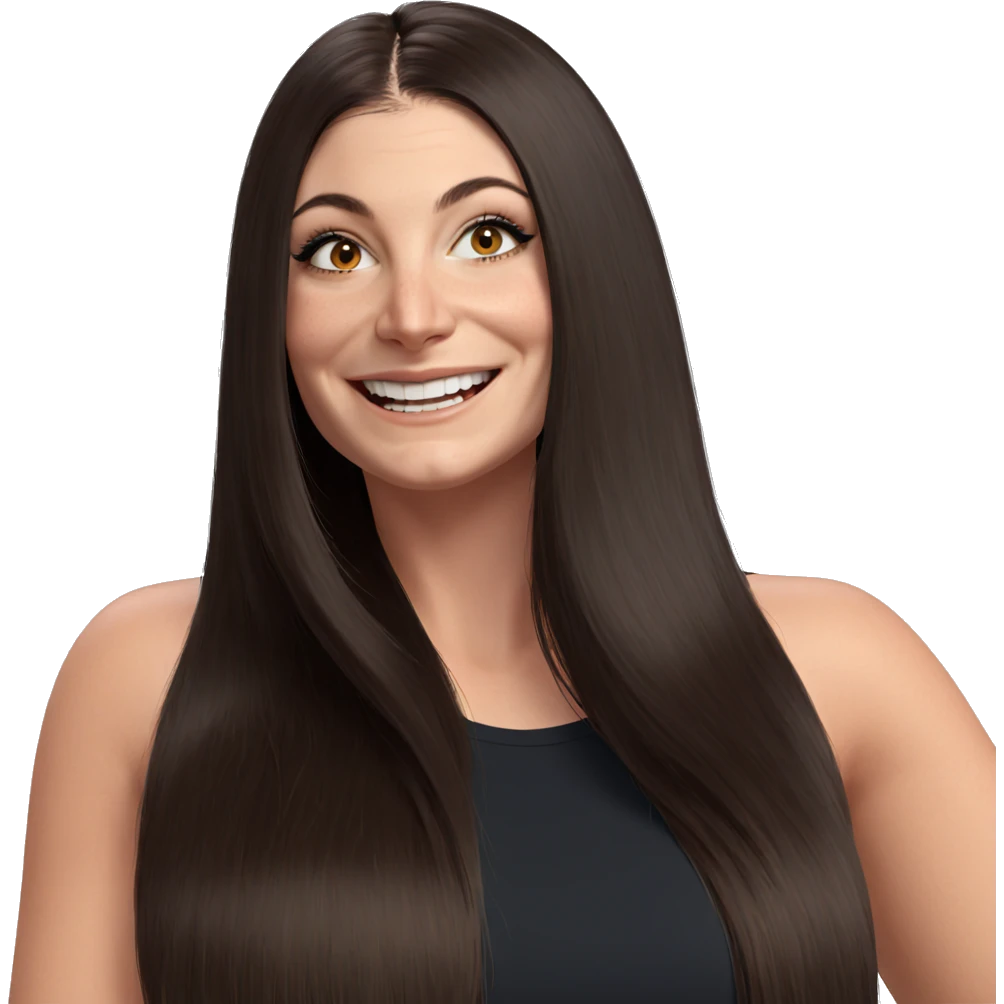 smiling girl with long hair emoji