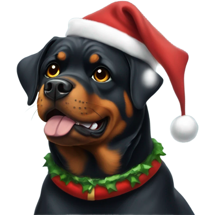 Rottweiler as Santa  emoji