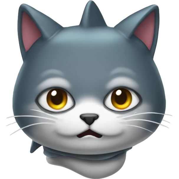 A cat in a shark costume emoji
