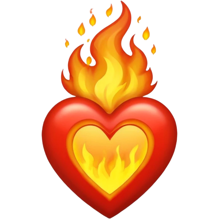 Corazon de fuego en negro emoji
