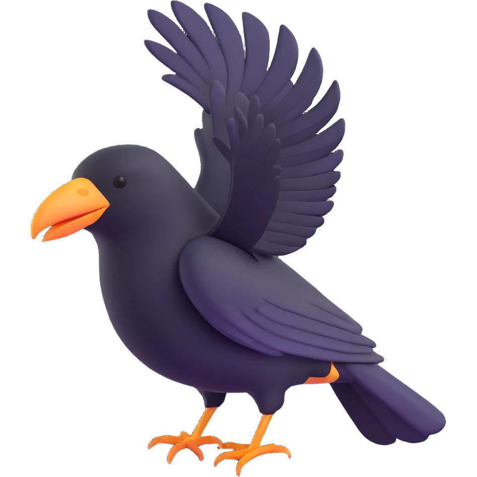 black crow bird emoji