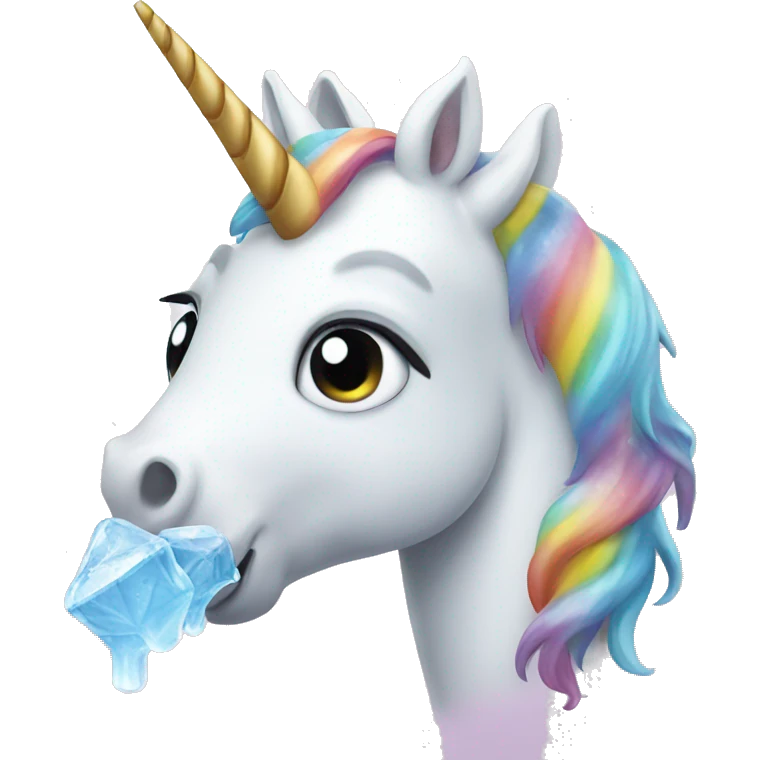 unicorn eating ice  emoji