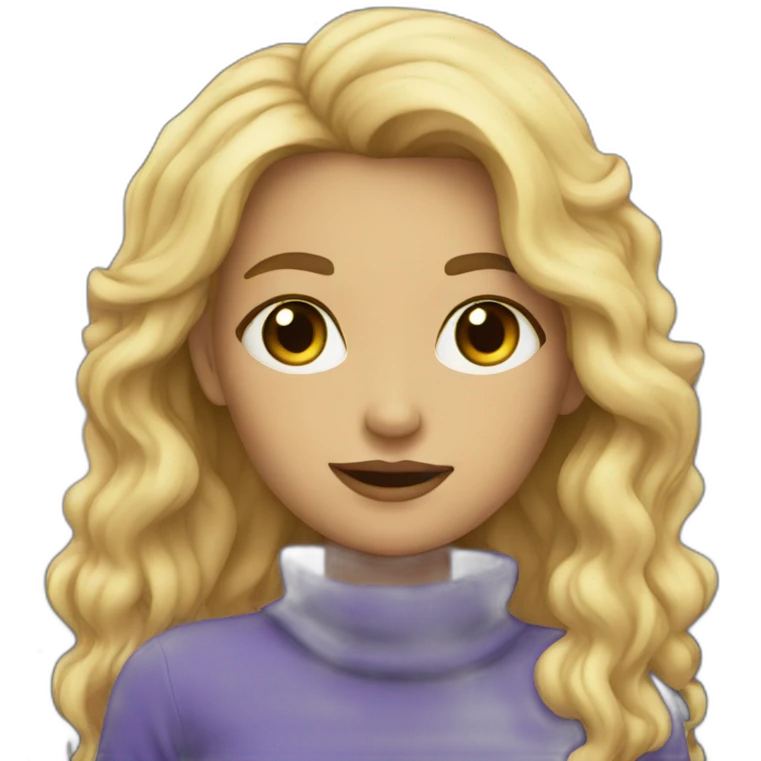 A blonde girl with universe emoji