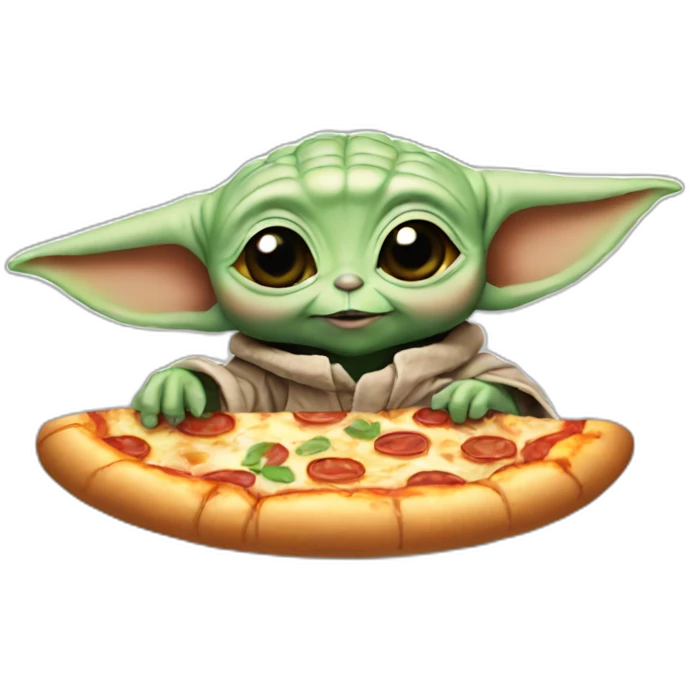 baby yoda eating pizza emoji