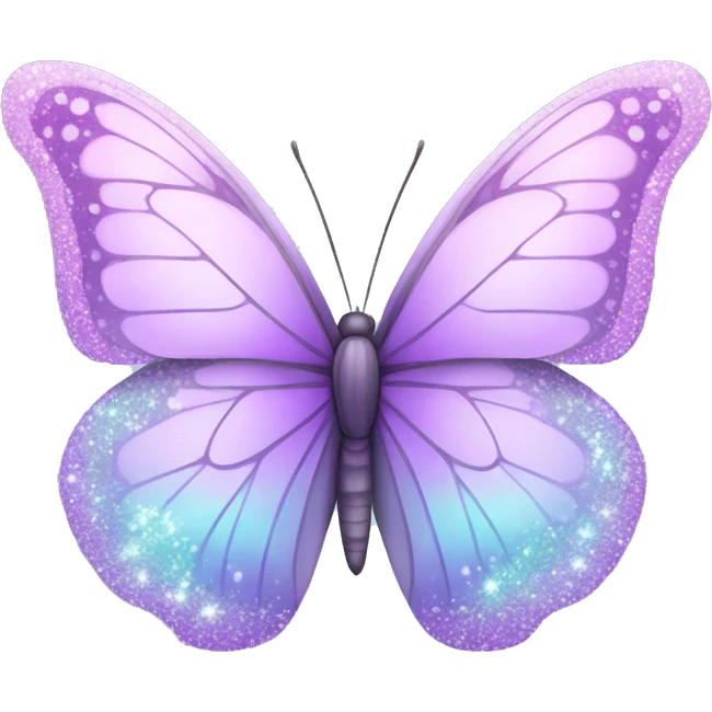 Sparkly glossy Pastel lilac-gradient butterfly emoji