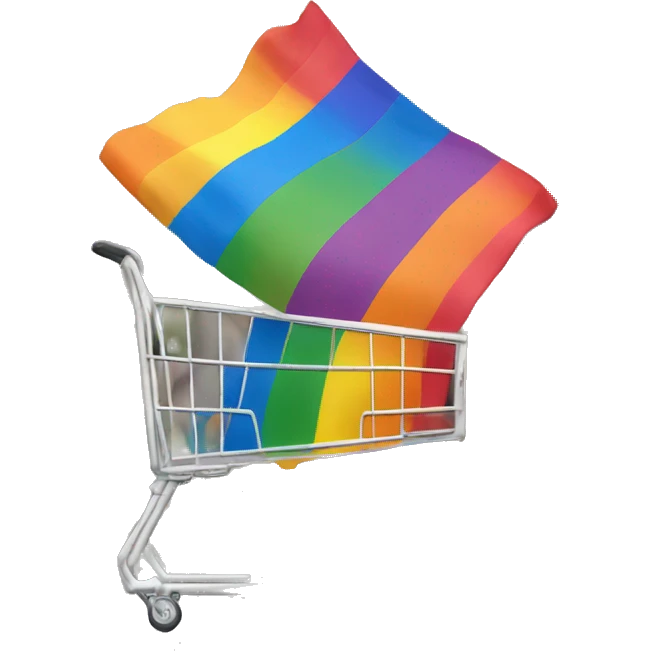 Pride flag grocery cart emoji
