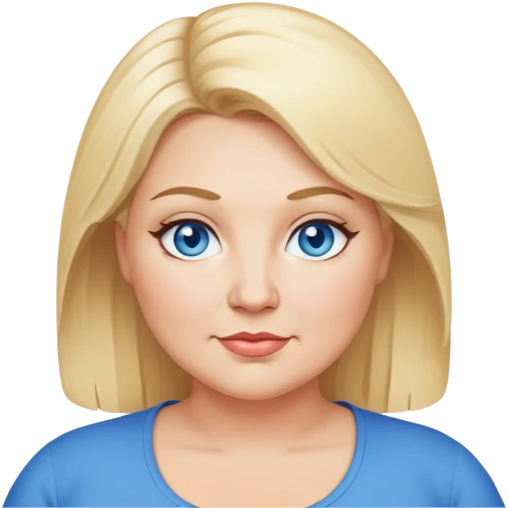 A middle aged plus size woman with blonde hair and blue eyes emoji