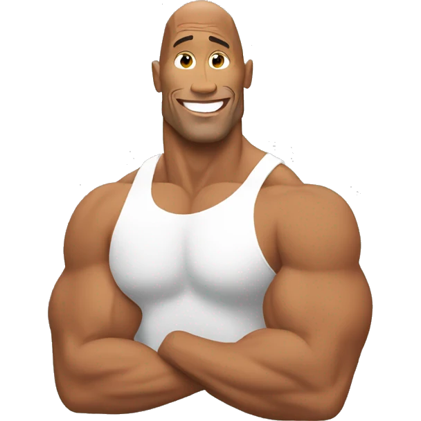 dwayne johnson with a mobile phone emoji