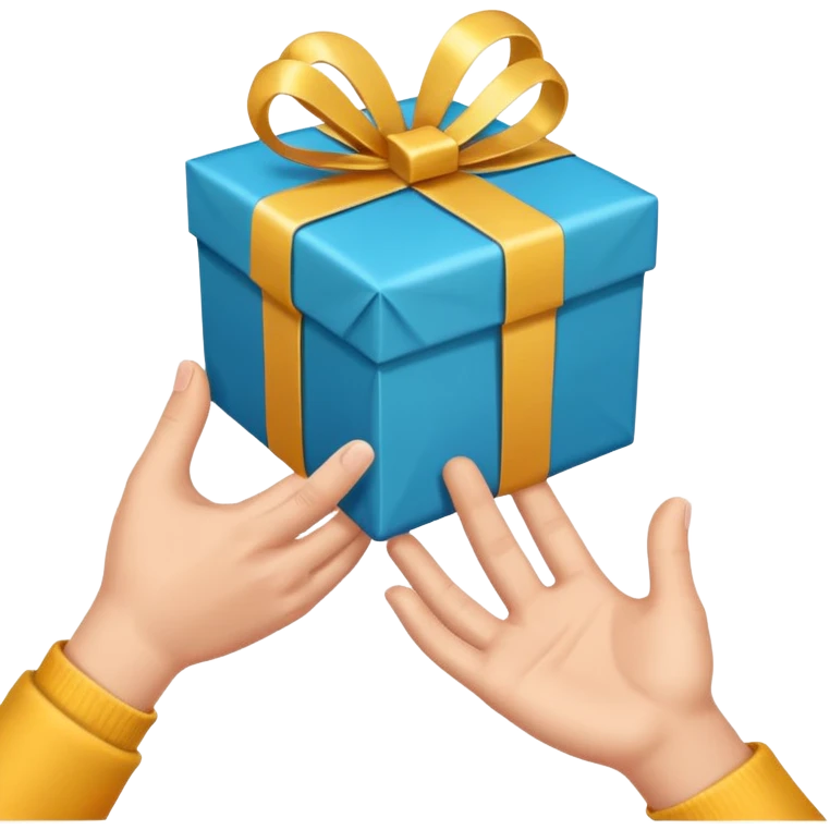 one hand extending a gift, simple, clear, no text emoji