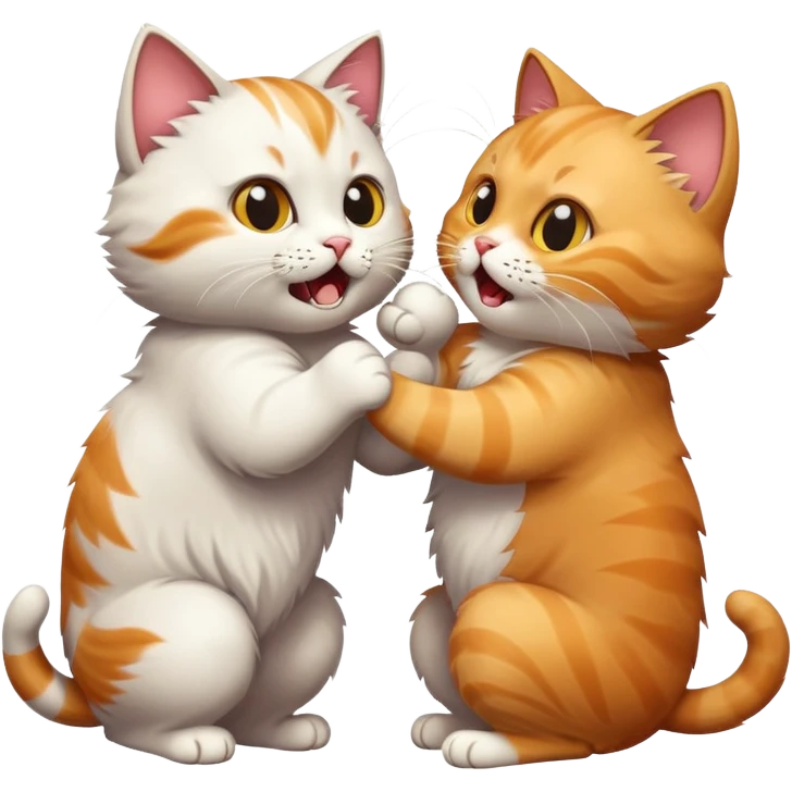 Two cats fighting emoji