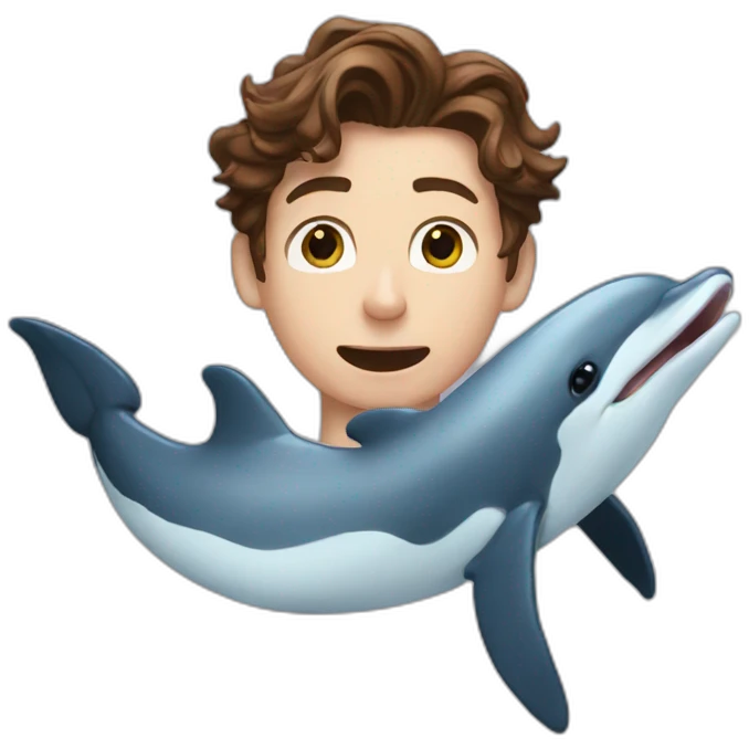 Tom Holland eaten by a dolphin emoji