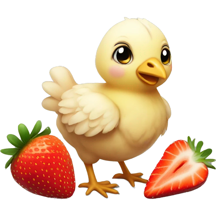 Little chicken with a strawberry  emoji