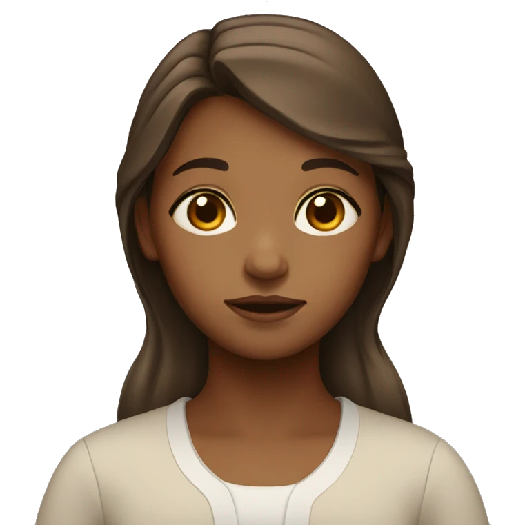 Praying girl with brown hair emoji