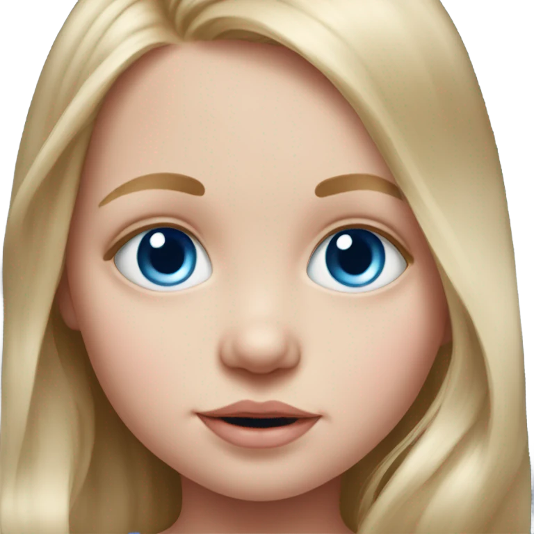 realistic portrait of a baby girl with blue eyes emoji