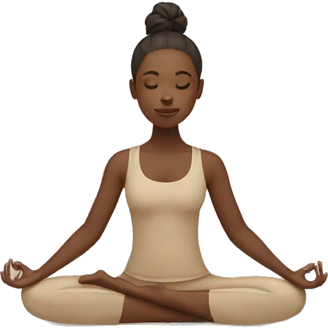 Girl doing yoga in beige tones  emoji